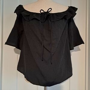 NWT Jack Cold Shoulder Ruffle Flare Sleeve Blouse (Black) - BB DAKOTA